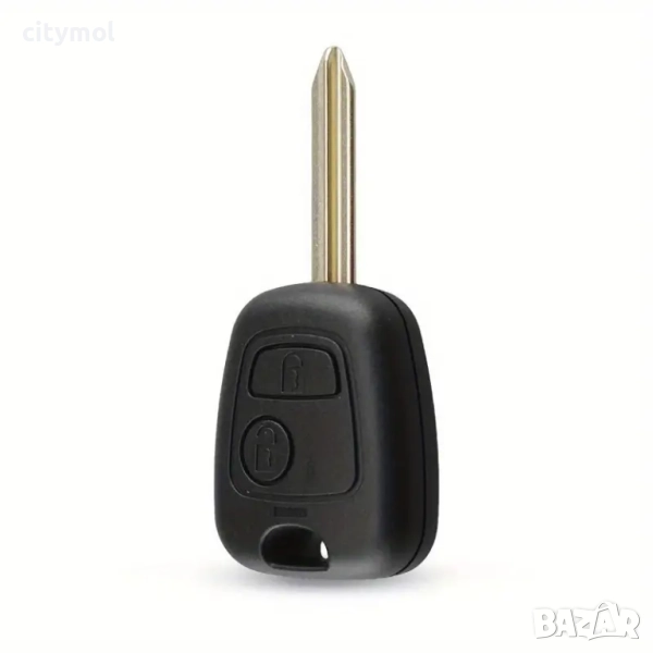 Кутийка за ключ с 2 бутона и острие SX9 за Citroen C1, C2, C3 и Peugeot 106 107 206 207 307 406 407,, снимка 1