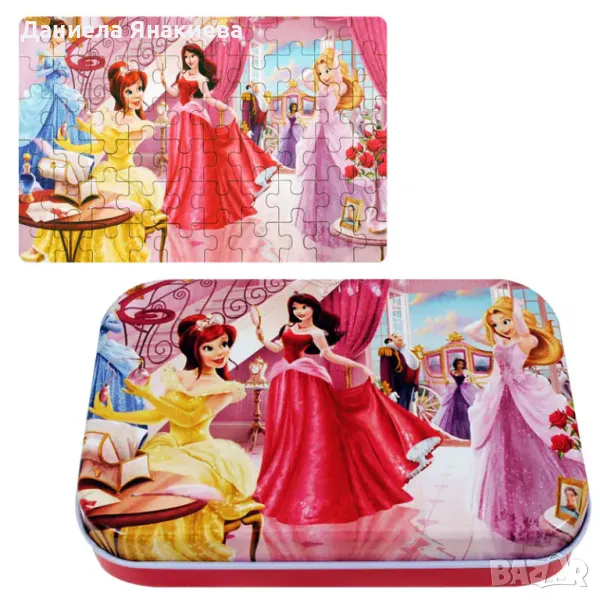 Детски пъзел - дърво /60 елемента в метална кутия/ , снимка 1