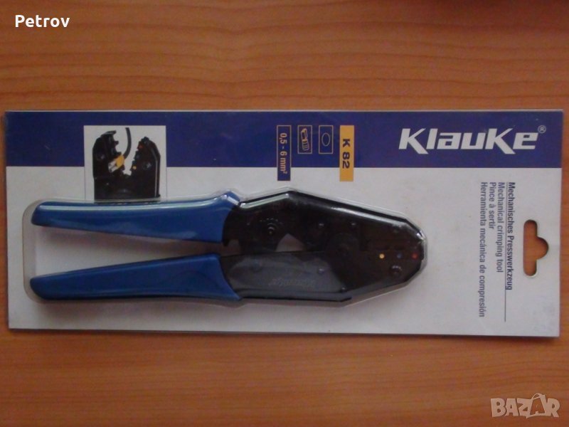 KLAUKE K82 - ТОП Profi Кримпклещи за кабелни обувки 0,5-6mm² !!ORIGINAL KLAUKE - Wuppertal GERMANY!!, снимка 1