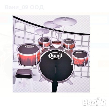 Голям комплект детски барабани със столче, снимка 1
