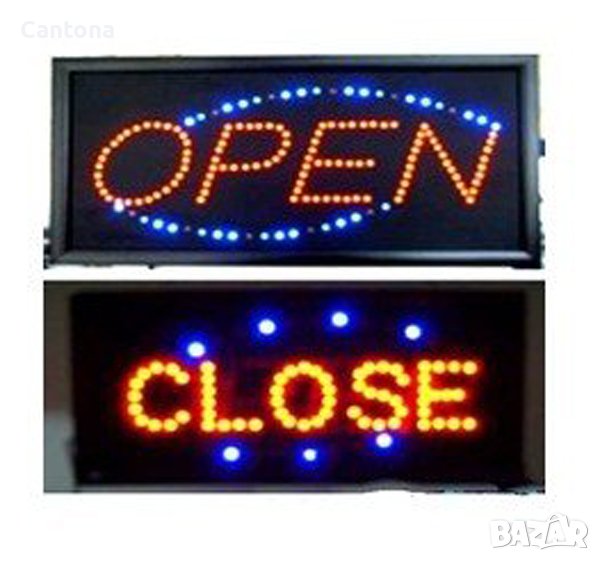 LED светеща рекламна табелa - OPEN/CLOSE, двоен сменящ се надпис, снимка 1