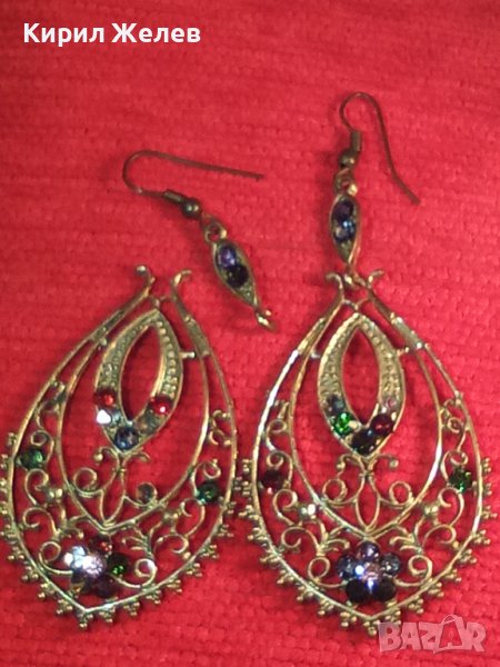 АРТ ВИНТИДЖ БРОНЗОВИ ОБЕЦИ с КРАСИВИ ЦВЕНТИ КАМЪНИ КРИСТАЛИ 11891, снимка 1
