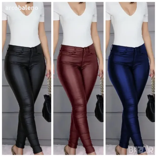 Модни дамски панталони от изкуствена кожа, 3цвята , снимка 1