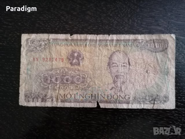 Банкнота - Виетнам - 1000 донги | 1988г., снимка 1 - Нумизматика и бонистика - 32242885