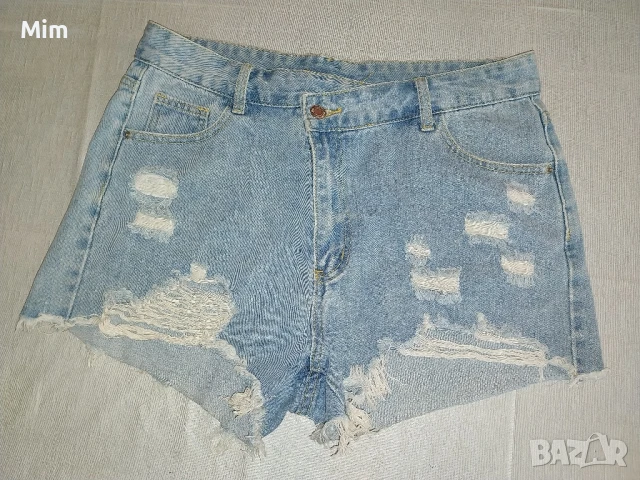 L Дънкови къси панталонки , снимка 4 - Къси панталони и бермуди - 50753349