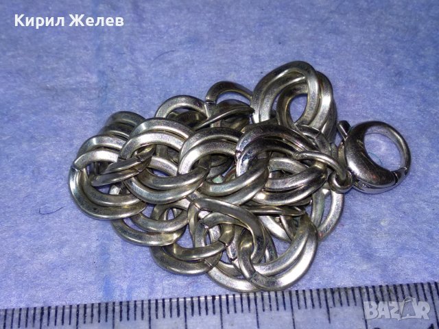 СТАРА ПОСРЕБРЕНА МЕДНА ГРИВНА РЯДКА ЗДРАВА РЕТРО ПЛЕТКА РЪЧНА МАЙСТОРСКА ИЗРАБОТКА 37905, снимка 7 - Антикварни и старинни предмети - 40690078