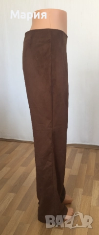 С / М Нов Дамски Панталон Yansi Fugel Имитира Велур Кафяв Есенен Зимен, снимка 12 - Панталони - 51825842