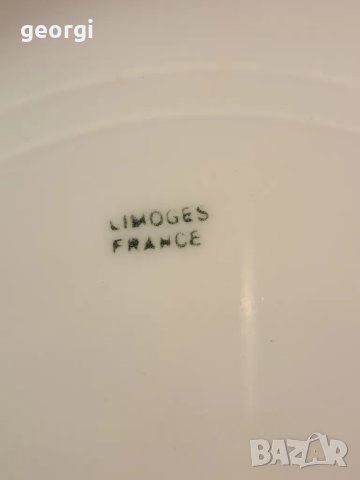декоративна порцеланова чиния кобалт с позлата  Limoges 8/1, снимка 5 - Декорация за дома - 49913648