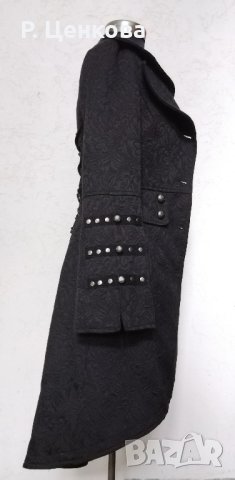Дамско черно манто на H&R стил готик или стиймпънк, елегантно, официално , снимка 2 - Палта, манта - 42947651