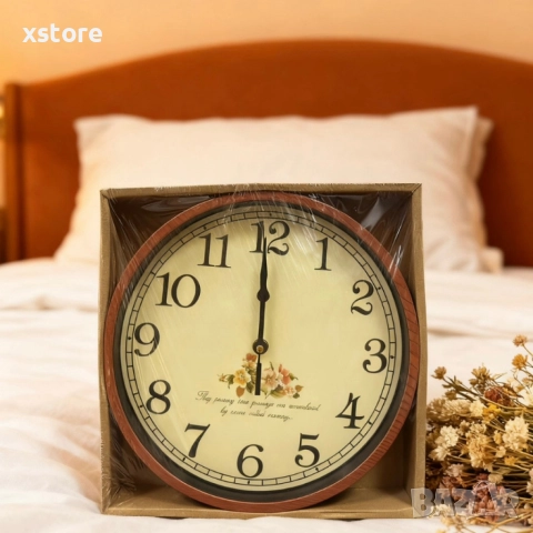 Стенен часовник Ø 25 см — стилен акцент за дома или подарък, снимка 4 - Стенни часовници - 52628426