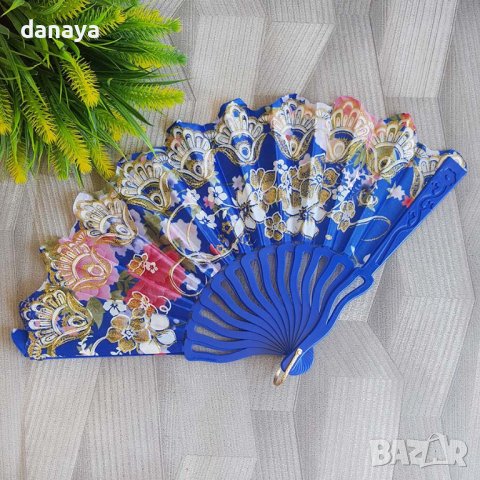 2918 Дамско ветрило за разхлаждане с принт на цветя, снимка 5 - Портфейли, портмонета - 37223635