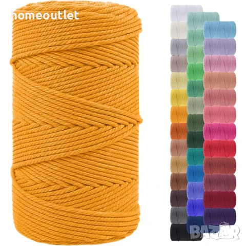 Памучен шнур / въже за макраме X001BZBVEF 4MM/200M GELB