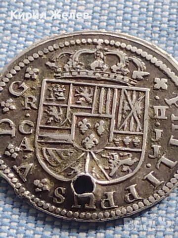 Сребърна монета 2 реала Филип пети Суенка Испания 8993, снимка 4 - Нумизматика и бонистика - 42970104