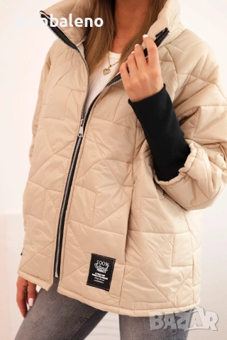 Дамско ватирано яке с къса кройка и изправена яка, 7цвята , снимка 4 - Якета - 53386215