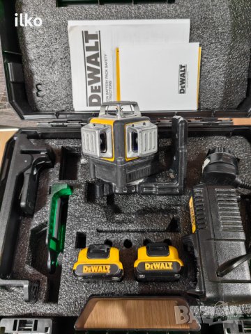 Лазерен нивелир DeWALT DCE089G 360° 3 зелени лъча, две батерии, снимка 2 - Други инструменти - 43491143