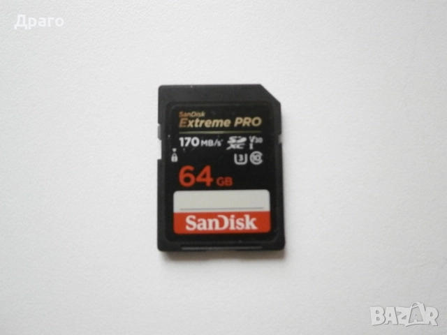 Карта sandisk 64 gb 170mb/s, снимка 3 - Чанти, стативи, аксесоари - 51922311