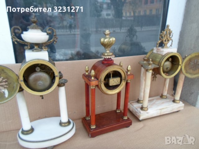 Лот 3бр. каминни/портални старинни часовници/Франция, снимка 7 - Антикварни и старинни предмети - 34836020