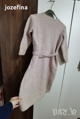 Плетена зимна рокля в бяло и лилаво, снимка 2 - Рокли - 43312797