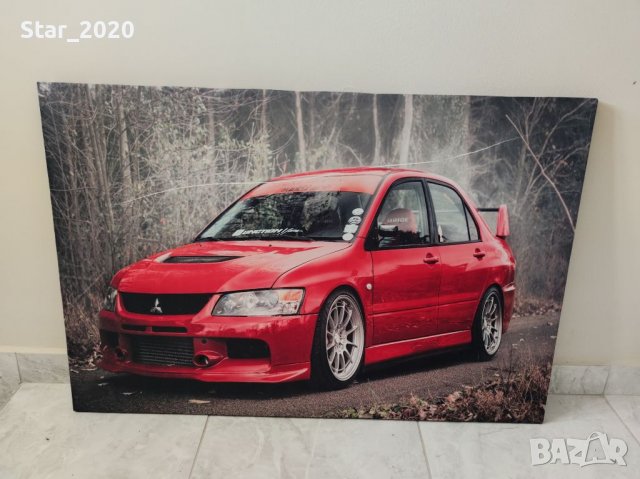 Светеща картина с LED осветление - Mitsubishi Lancer Evo , снимка 1