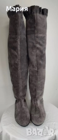 Дамски ботуши естествен велур, снимка 3 - Дамски ботуши - 37033640