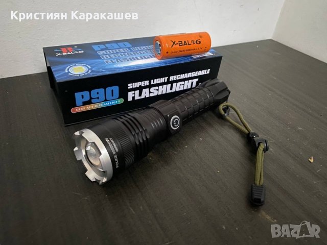 Мощен компактен фенер P90, 90 000lm, водоустойчив, снимка 8 - Къмпинг осветление - 43105116