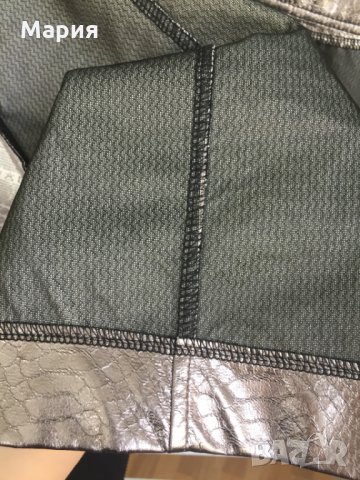 Нова Дамска Пола Amisu Размер С Сребърна Амису Изкуствена Кожа Змийски Принт Змия Висока Талия, снимка 18 - Поли - 28779514