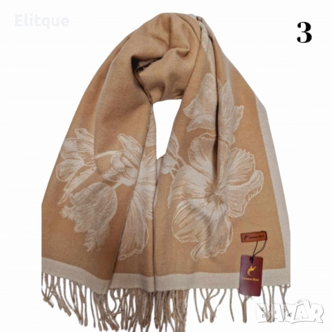 Стилен дамски шал с флорални мотиви, снимка 5 - Шалове - 52832160