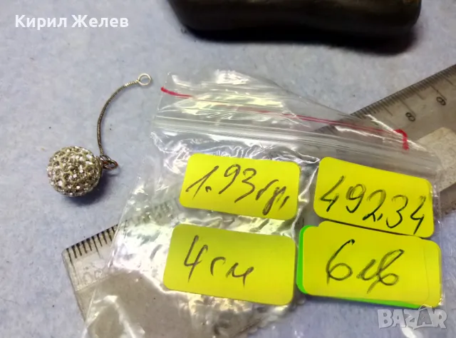 КРАСИВА ЕМАЙЛИРАНА СРЕБЪРНА АРТ ВИСУЛКА СРЕБРО ВИСОКА ПРОБА с ИСКРЯЩИ КРИСТАЛЧЕТА 49234, снимка 5 - Колиета, медальони, синджири - 49606228