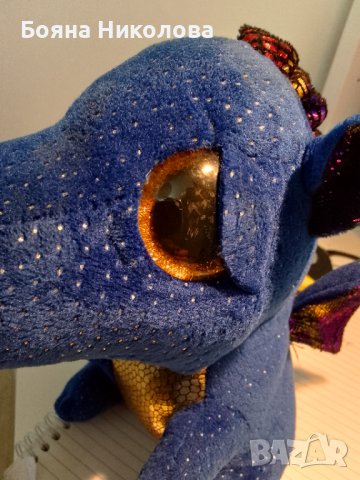 Сафир, син плюшен дракон, Ty, снимка 7 - Плюшени играчки - 43758992