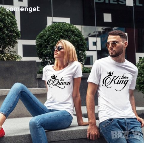 СВЕТИ ВАЛЕНТИН! За ВЛЮБЕНИ NEW KING & NEW QUEEN LOVE тениски! Поръчай модел С ТВОЯ ИДЕЯ!