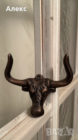 Масивна чугунена закачалка бик., снимка 2 - Закачалки - 52597391