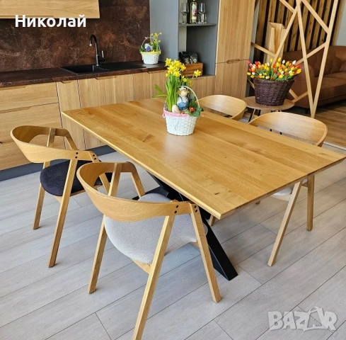 трапезна маса масив дъб , снимка 4 - Маси - 53541381