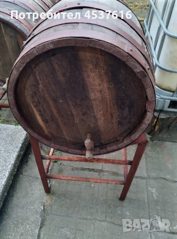 4 бъчви за вино: 100, 80, 60 и 90 литра с метални стойки и канелки., снимка 2 - Други стоки за дома - 51633645