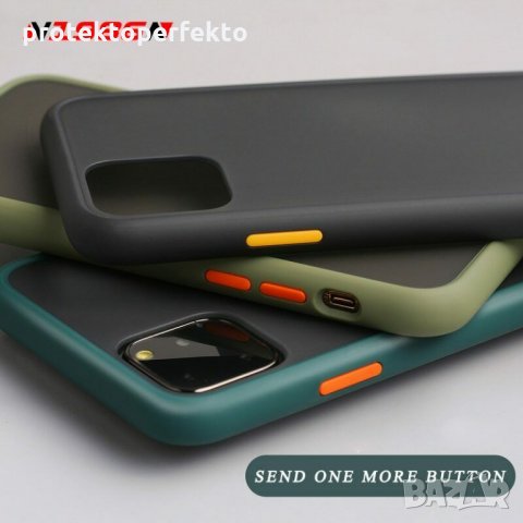 Силиконов Кейс с твърд гръб за iPhone 11, 11 Pro, 11 Pro Max тъмнозелен цвят