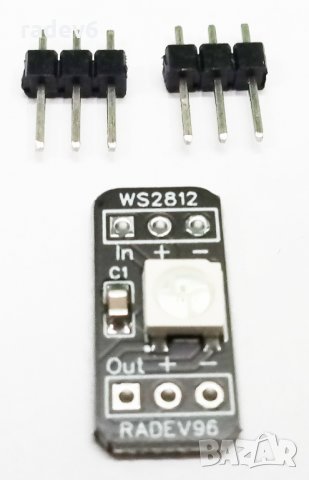 WS2812B LED модул с 1 светодиод, 5050, RGB, WS2812, Ардуино / Arduino, снимка 2 - Друга електроника - 35336301