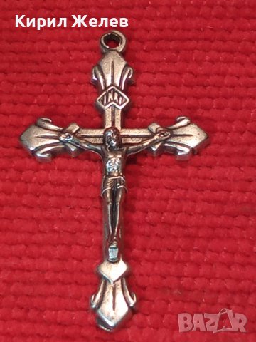 ПОСРЕБРЕНО НАГРЪДНО РАЗПЯТИЕ КРЪСТ от БЛАГОРОДНА НЕРЪЖДАЕМА СТОМАНА РЪЧНА МАЙСТОРСКА ИЗРАБОТКА 40007