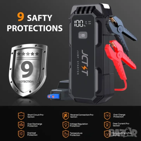 Jump Starter (бичѐ) - 12V/2000А бустер за подаване на ток и Power Bank , снимка 5 - Аксесоари и консумативи - 51944585