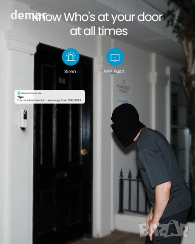 ieGeek безжичен видео звънец,AI детектор на движение,2.4GHz WiFi,Alexa, снимка 5 - IP камери - 52432285
