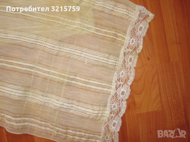 Стара ръчно тъкана кърпа,носия,дантела,копринен кенар, снимка 2 - Антикварни и старинни предмети - 35557765