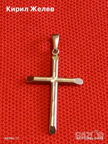 Сребърна висулка кръст елегантен стилен дизайн много красив 52372, снимка 6 - Колиета, медальони, синджири - 53051127
