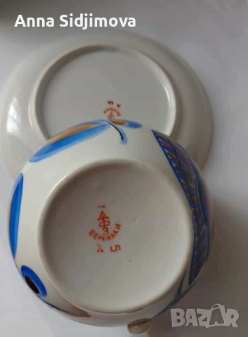 Руски порцелан Вербилки чаша за чай , снимка 3 - Чаши - 51697173
