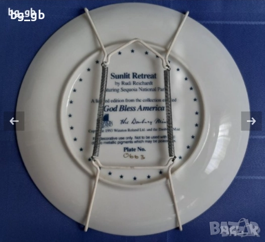 Колекционерска декоративна чиния USA, снимка 3 - Декорация за дома - 35758628