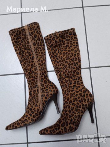 Дамски велурени ботуши, 37, отлични, снимка 2 - Дамски ботуши - 39866434