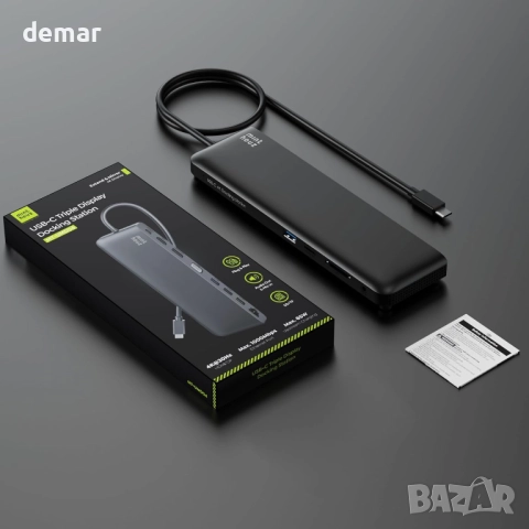 Докинг станция Minthouz, 12 в 1 USB C, VGA+HDMI+DP, 4*USB-A, снимка 8 - Кабели и адаптери - 52264321