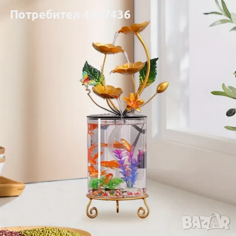 2025 Комплект USB захранван декоративен фонтан с аквариум , снимка 3 - Декорация за дома - 51264994