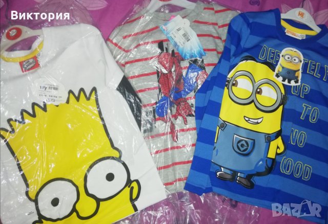 Нови блузки с дълъг ръкав миньони спайдърмен 5-6г., снимка 2 - Детски Блузи и туники - 29040986