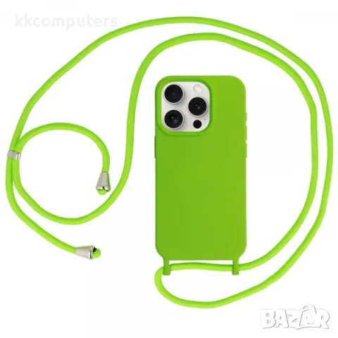 Калъф силикон с връзка за iPhone 14 Pro 6.1 / Зелен / Баркод : 3129275