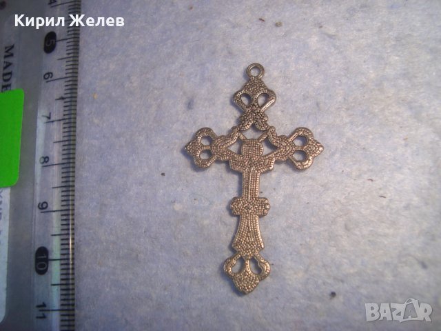 КРАСИВО СРЕБРИСТО РАЗПЯТИЕ КРЪСТЧЕ НАГРЪДЕН МЕТАЛЕН КРЪСТ АЖУРЕН 27514, снимка 7 - Други ценни предмети - 36975029