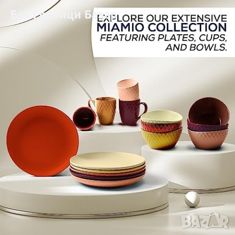 Нов комплект от 6 броя Елегантни Керамични Чинии MIAMIO 21cm, снимка 5 - Други стоки за дома - 43294417