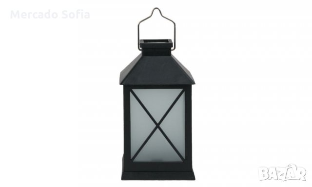 Соларен фенер с изкуствен пламък, черен, снимка 3 - Декорация за дома - 32631362